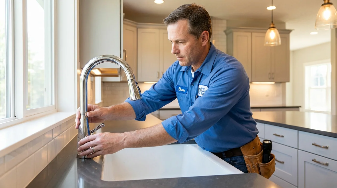 Kitchen faucet installation by Johns Plumbing LLC in Harwood Heights